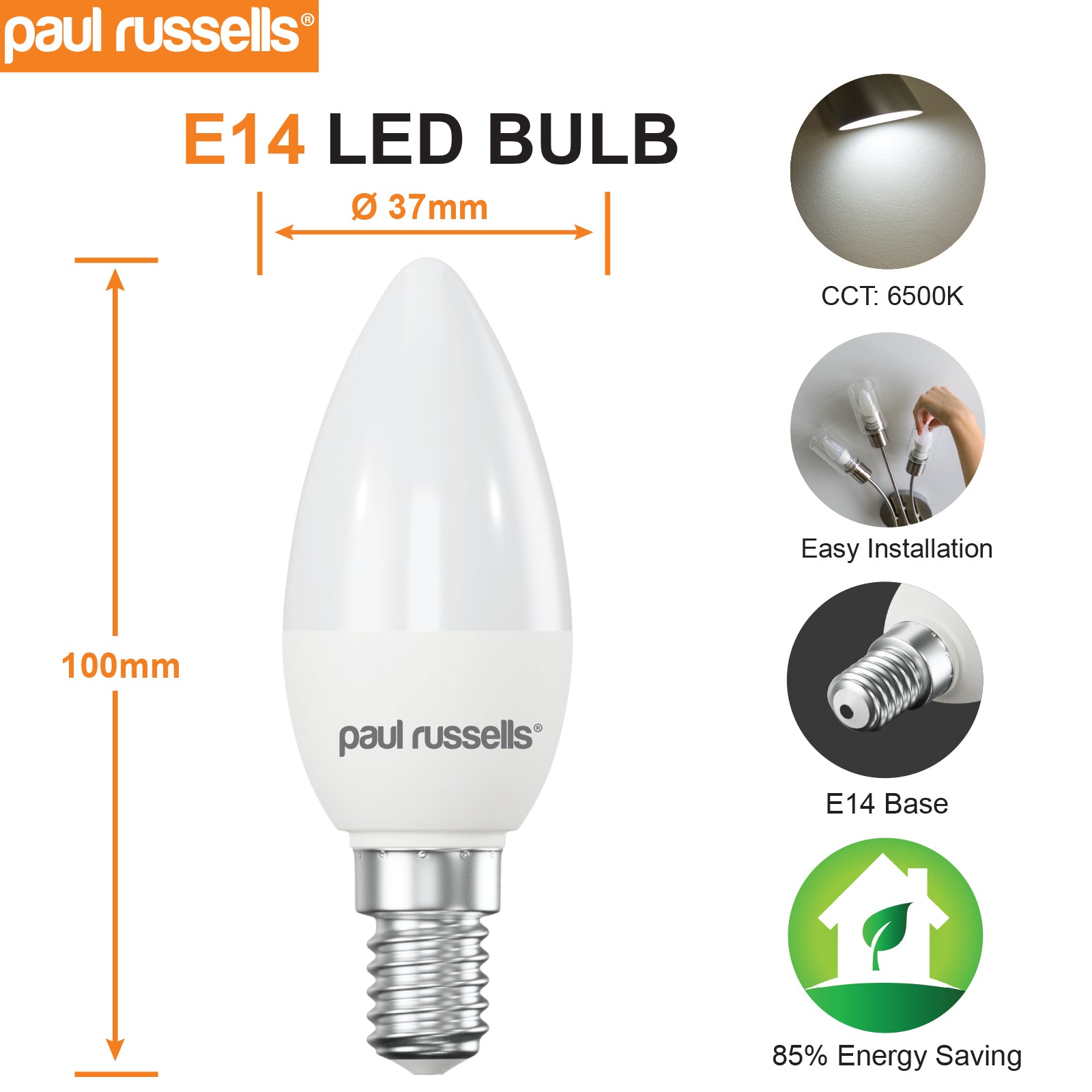 LED Candle 3W=25W Day Light Small Edison Screw SES E14 Bulbs