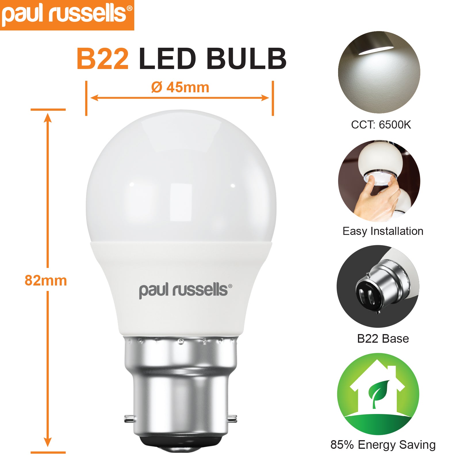 LED Golf Ball 3W=25W Day Light Bayonet Cap BC B22 Bulbs