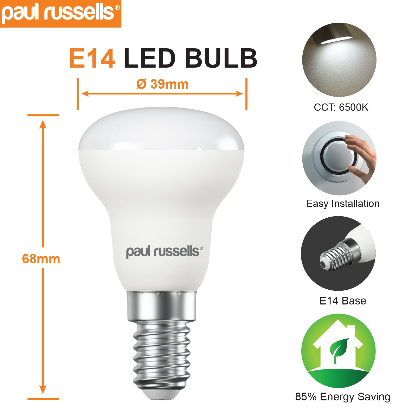 LED Reflector Light Bulbs R39 4.5W=25W Day Light SES E14 Small Edison Screw