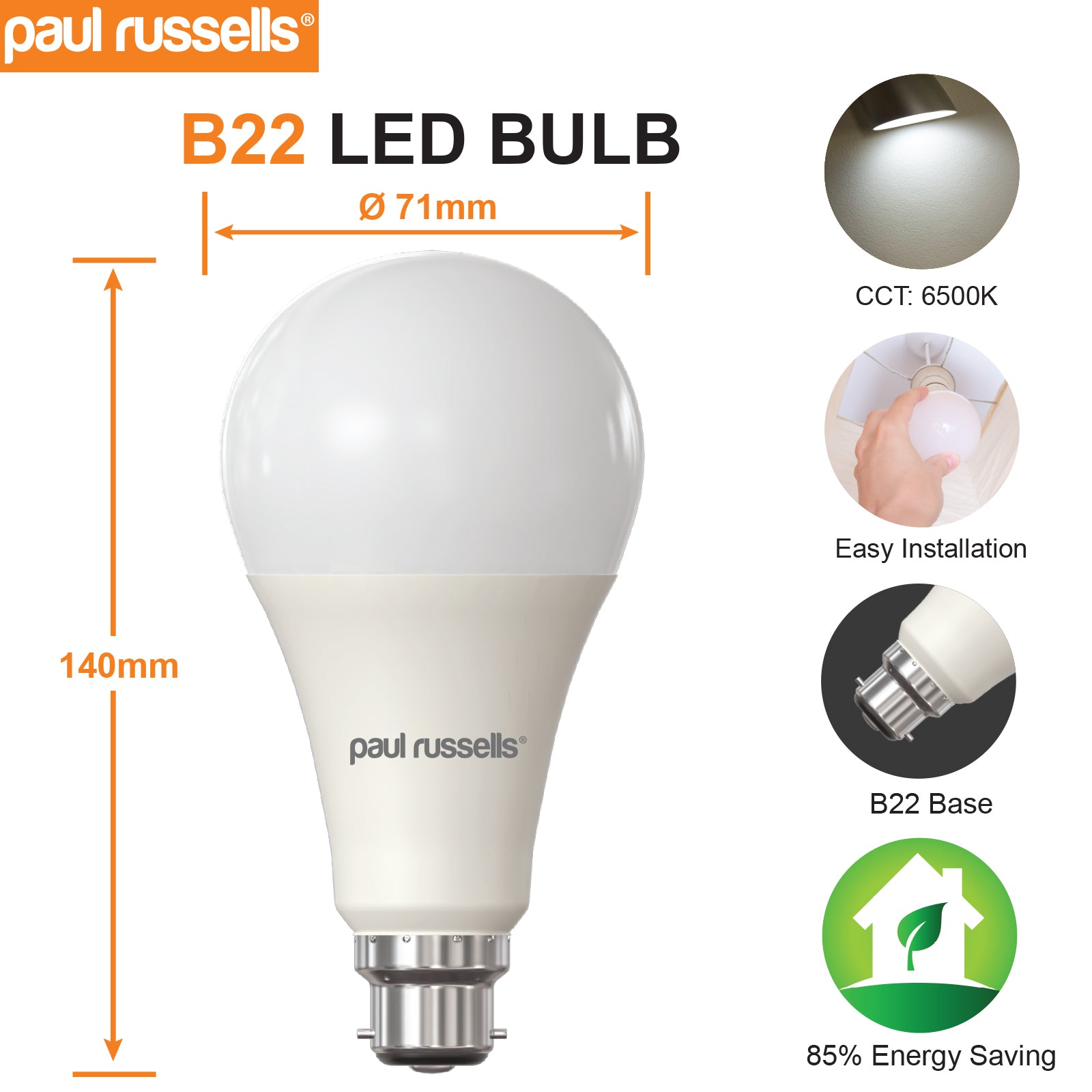 LED GLS 16W=120W Day Light BC B22 Bayonet Cap Bulbs