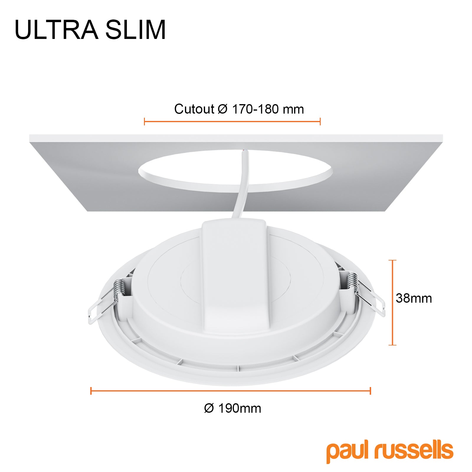 20W, LED Round Ceiling Downlights, 2150 Lumens, 4000K Cool White, Non-Dimmable Panel Spotlights