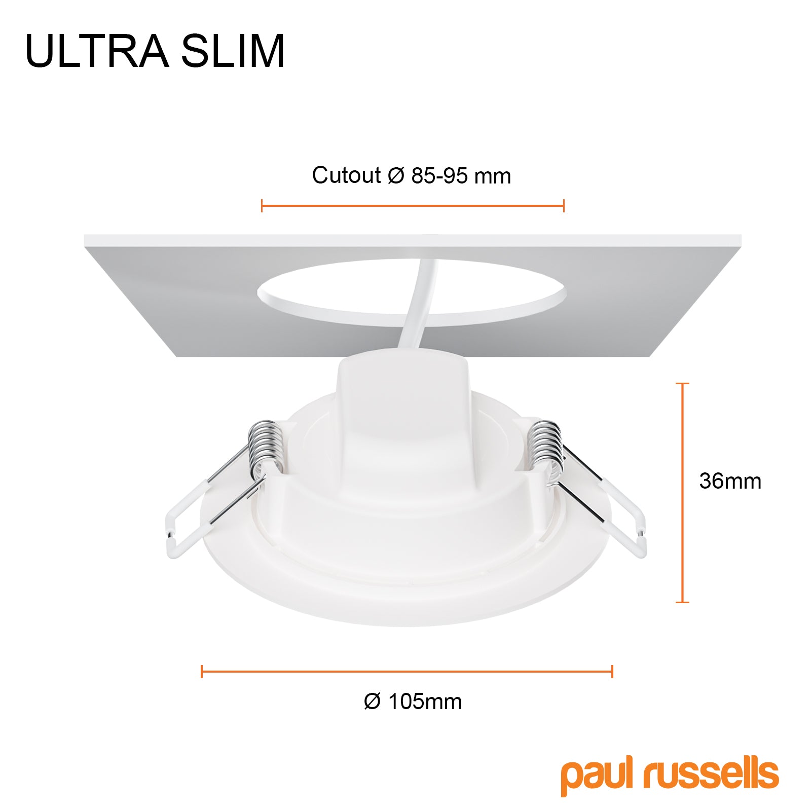 6W, LED Round Ceiling Downlights, 550 Lumens, 4000K Cool White, Non-Dimmable Panel Spotlights