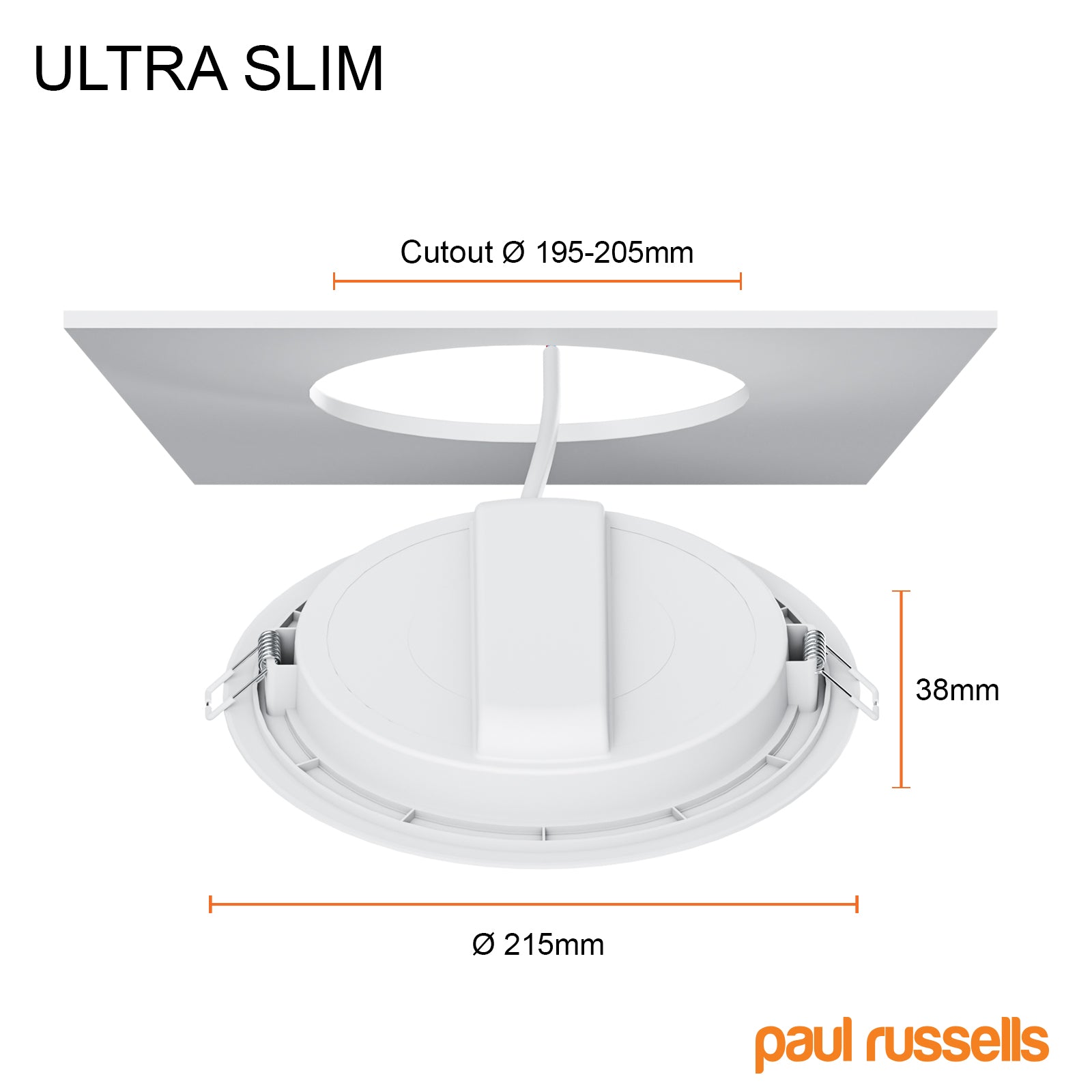 24W, LED Round Ceiling Downlights, 2450 Lumens, 6500K Day Light, Non-Dimmable Panel Spotlights