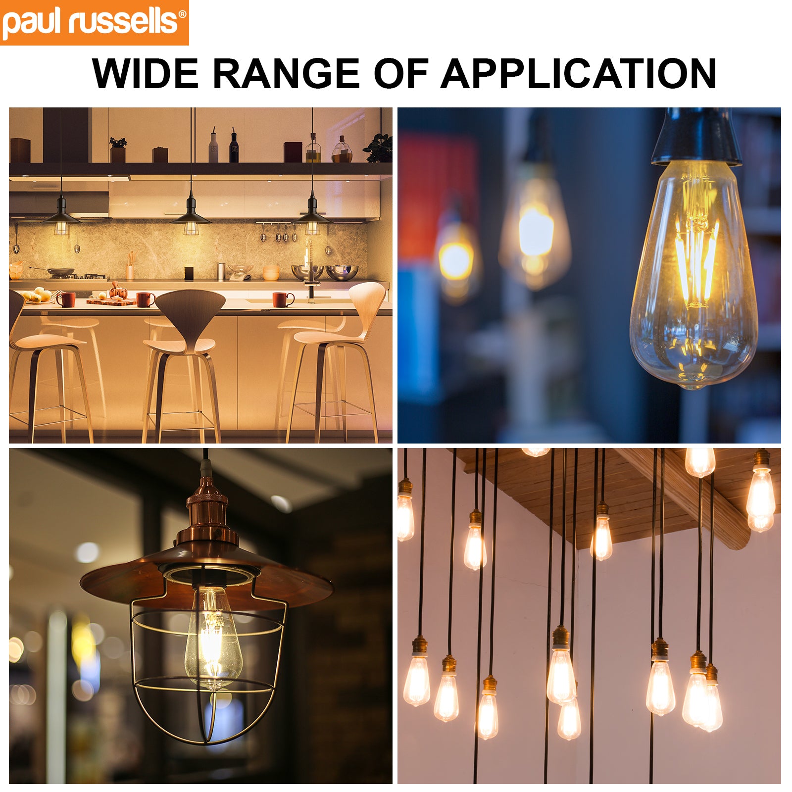 LED Filament ST64 4W=40W Warm White 2700K BC B22 Bayonet Cap Bulbs