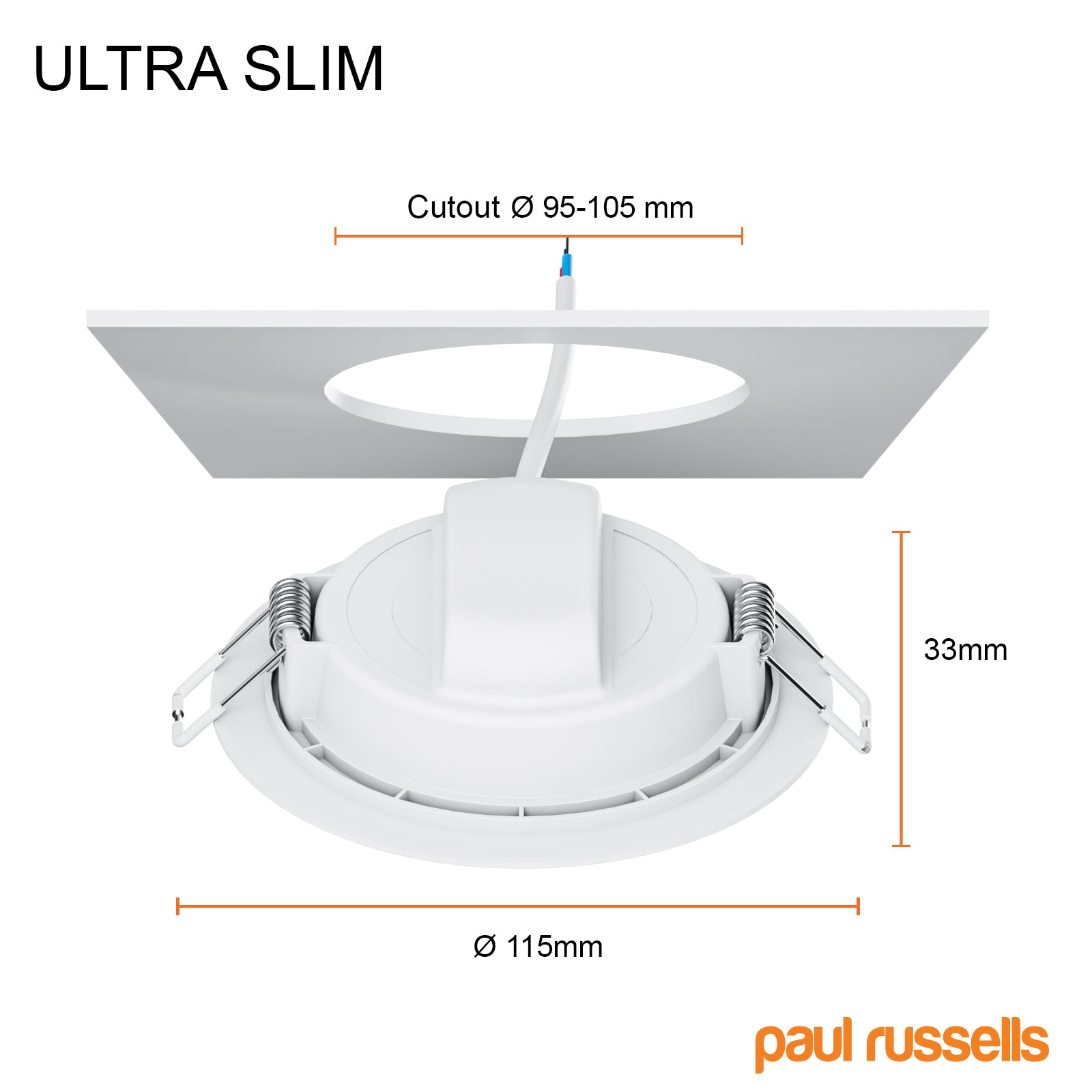 8W, LED Round Ceiling Downlights, 750 Lumens, 6500K Day Light, Non-Dimmable Panel Spotlights