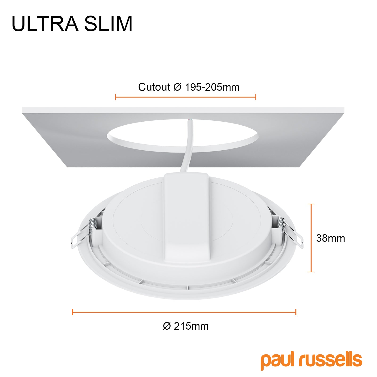 24W, LED Round Ceiling Downlights, 2450 Lumens, 4000K Cool White, Non-Dimmable Panel Spotlights