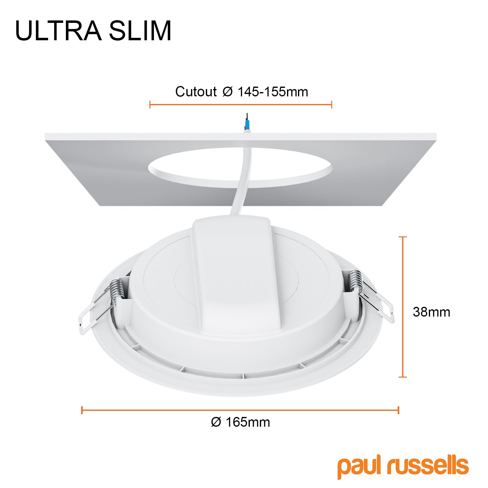 16W, LED Round Ceiling Downlights, 1600 Lumens, 6500K Day Light, Non-Dimmable Panel Spotlights