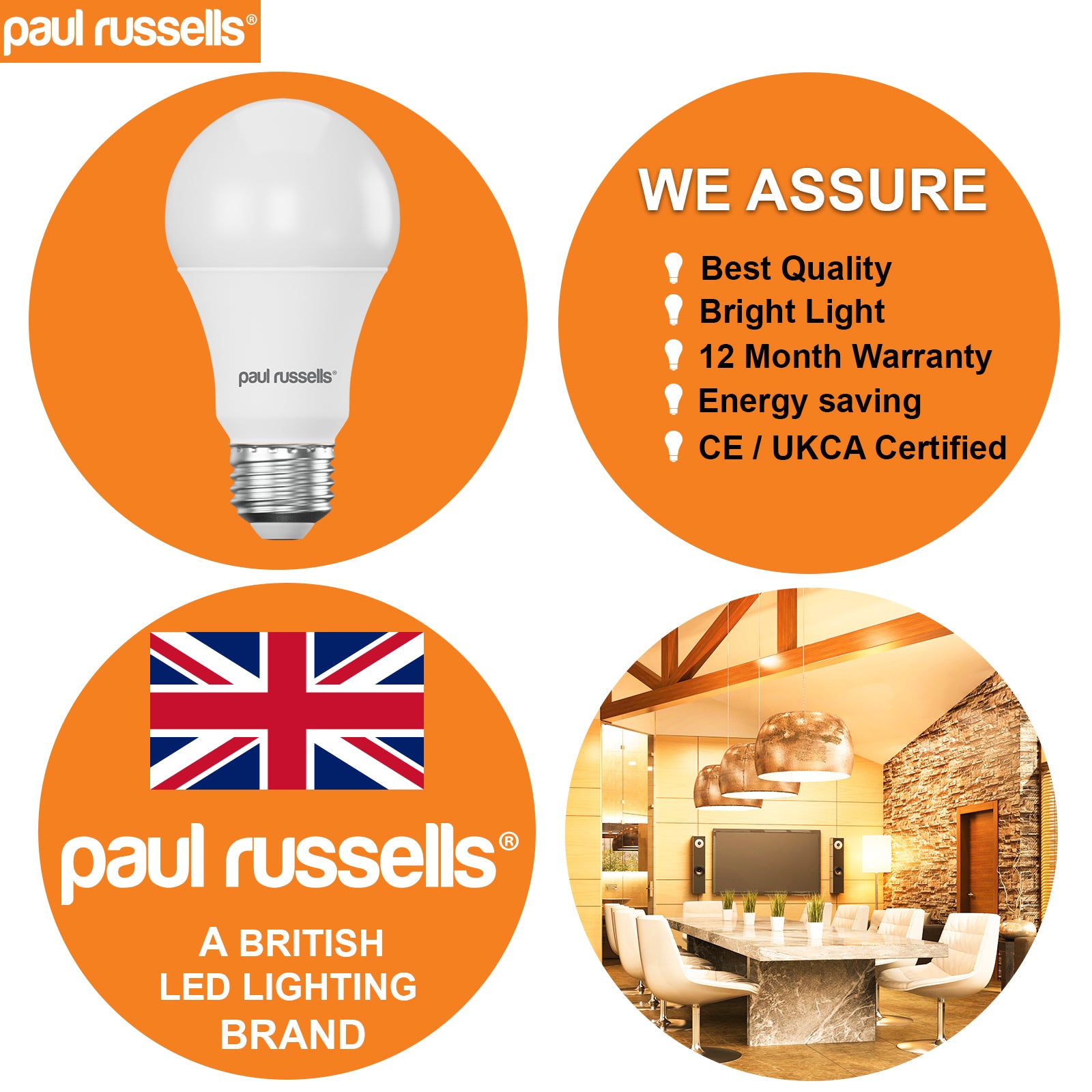 LED GLS 13W=100W Cool White ES E27 Edison Screw Bulbs