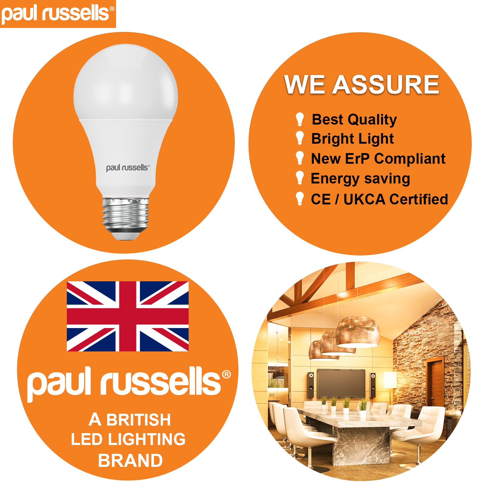 LED GLS 11W=75W Warm White Edison Screw ES E27 Light Bulbs