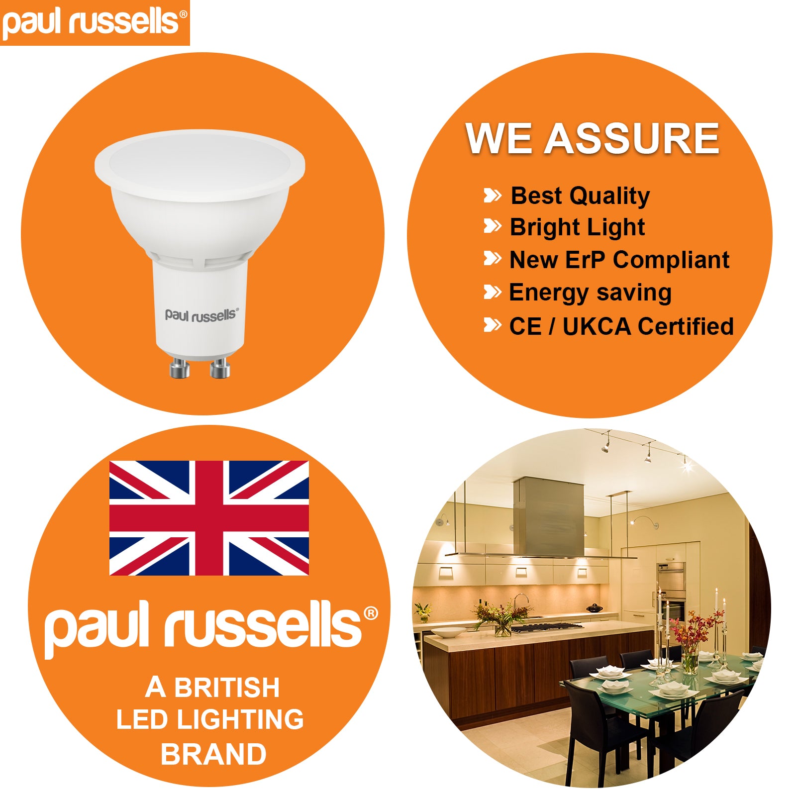 GU10 3W=25W LED Spot Light Bulbs Warm White