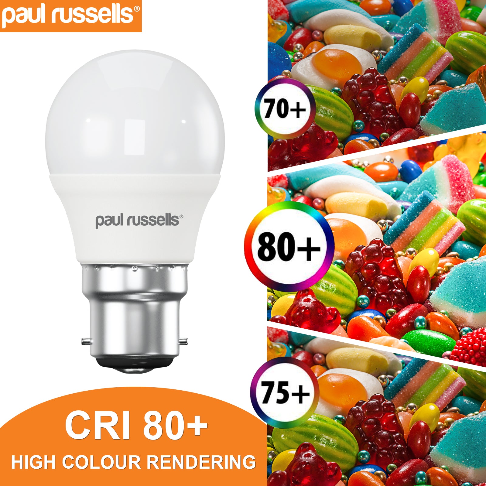 LED Golf Ball 3W=25W Warm White Bayonet Cap BC B22 Bulbs