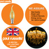 LED Filament Bent Tip Candle 4W=35W Extra Warm White (AMBER) SBC B15 Small Bayonet Cap Bulbs5
