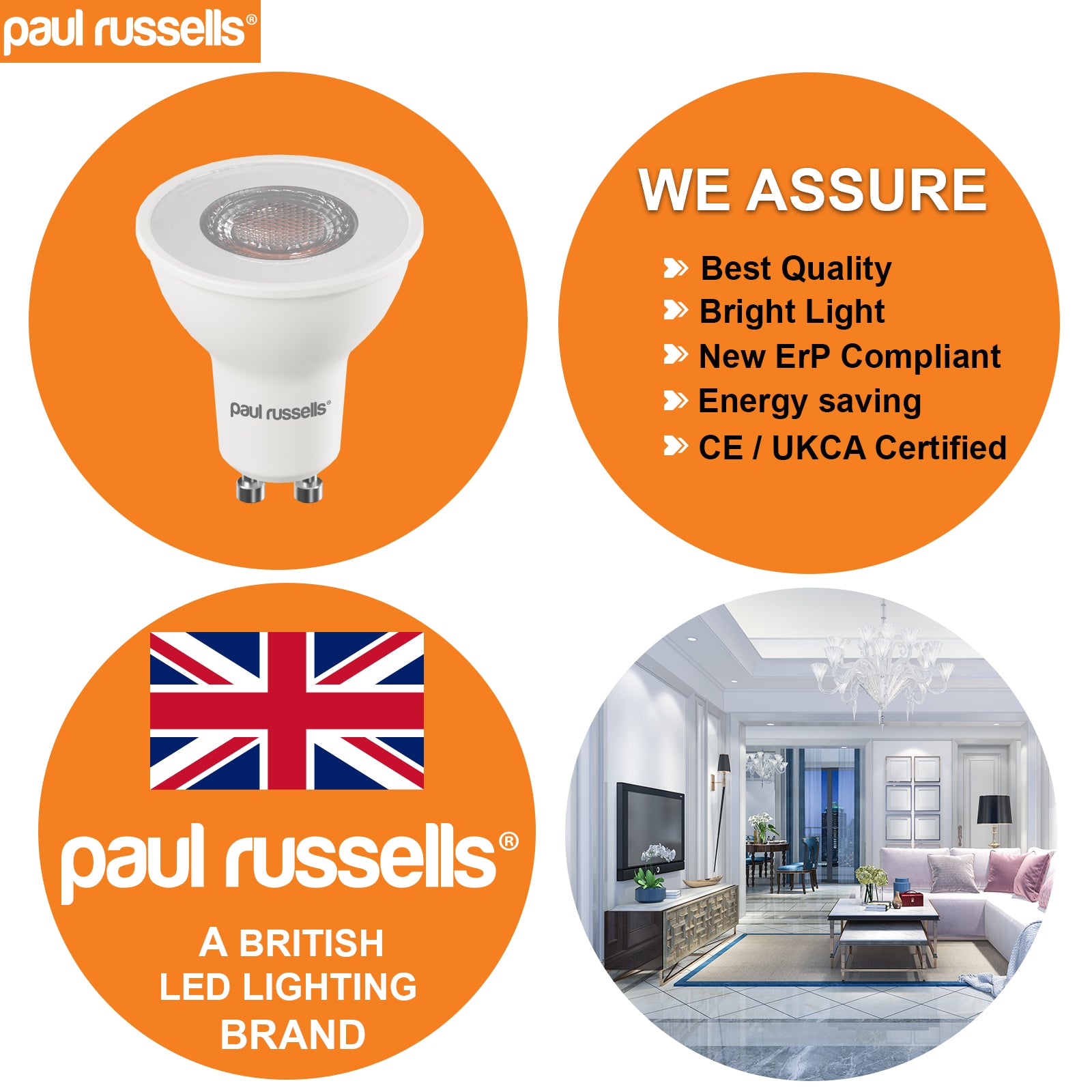GU10 5W=60W LED Spot Light Bulbs Day Light