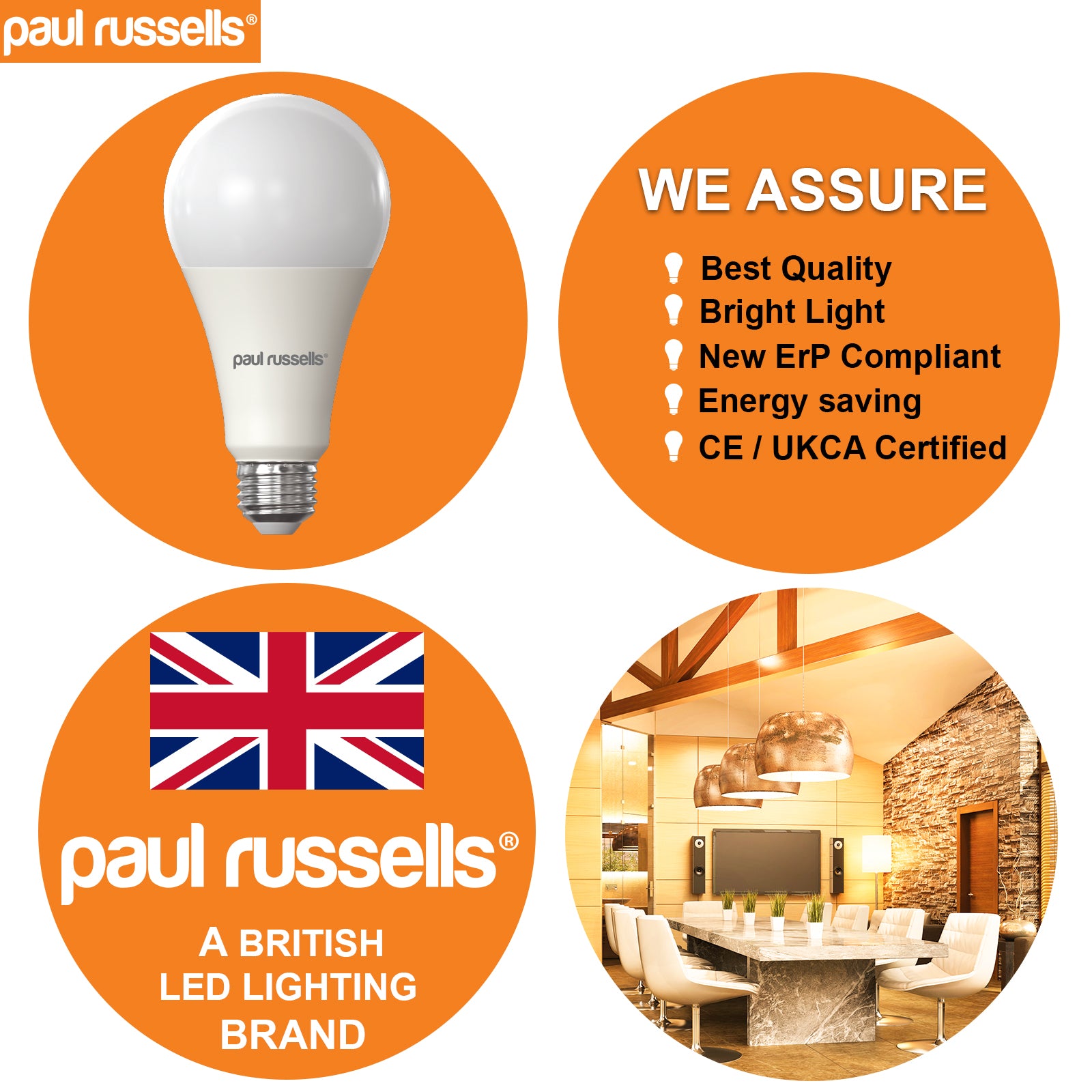 LED GLS 16W=120W Warm White ES E27 Edison Screw Bulbs