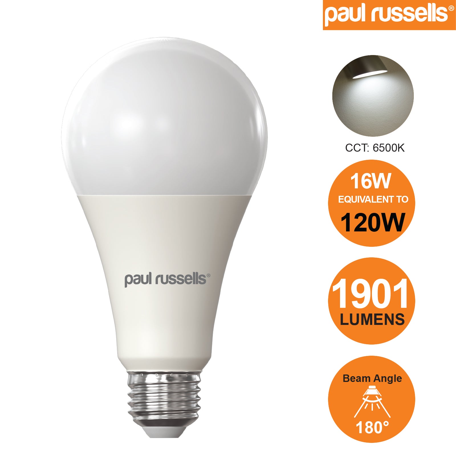 LED GLS 16W=120W Day Light ES E27 Edison Screw Bulbs