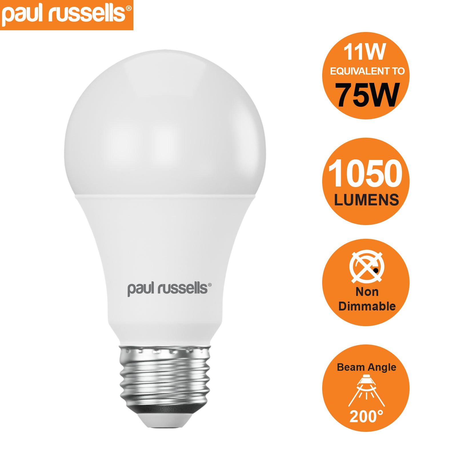 LED GLS 11W=75W Cool White Edison Screw ES E27 Light Bulbs