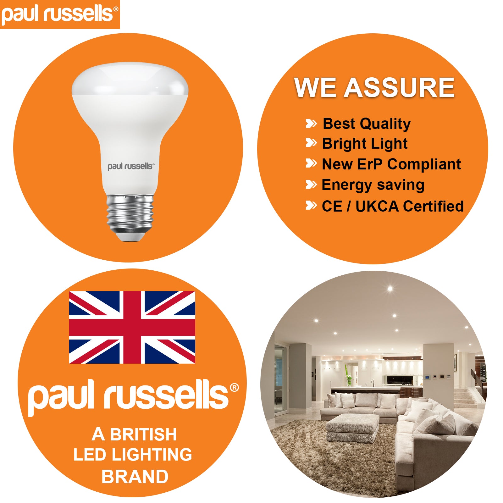 LED Reflector Light Bulbs R63 8.5W=60W Cool White ES E27 Edison Screw