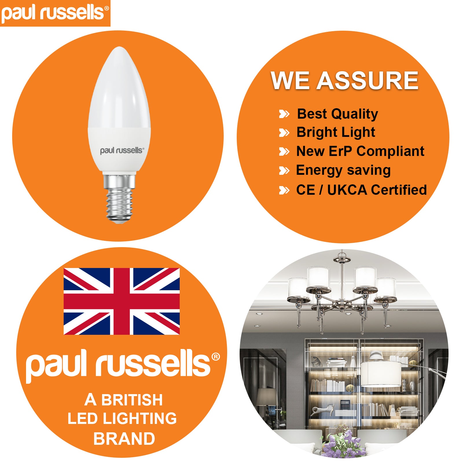 LED Candle 4.9W=40W Day Light Small Edison Screw SES E14 Bulbs