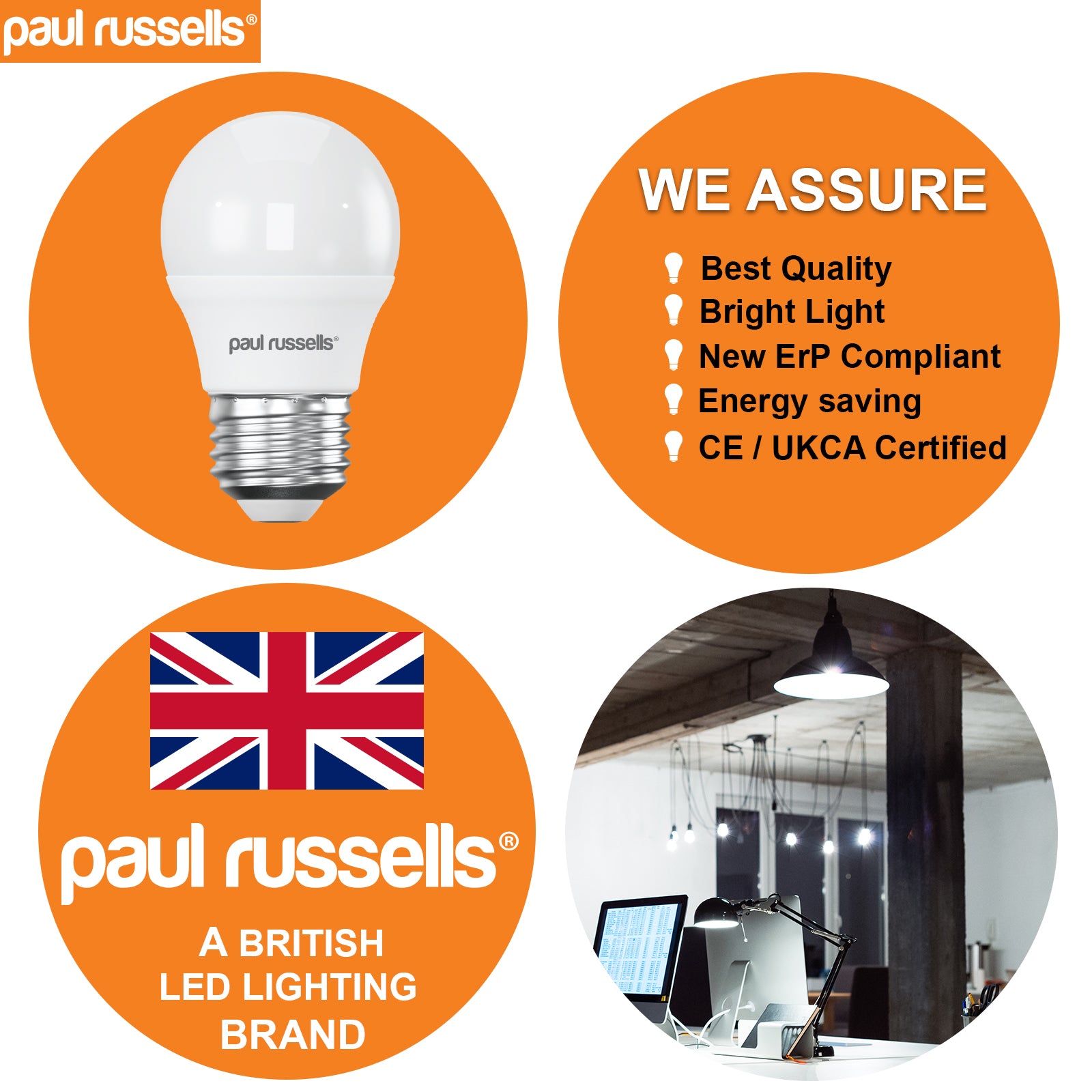 LED Golf Ball 5.5W=40W Day Light Edison Screw ES E27 Bulbs
