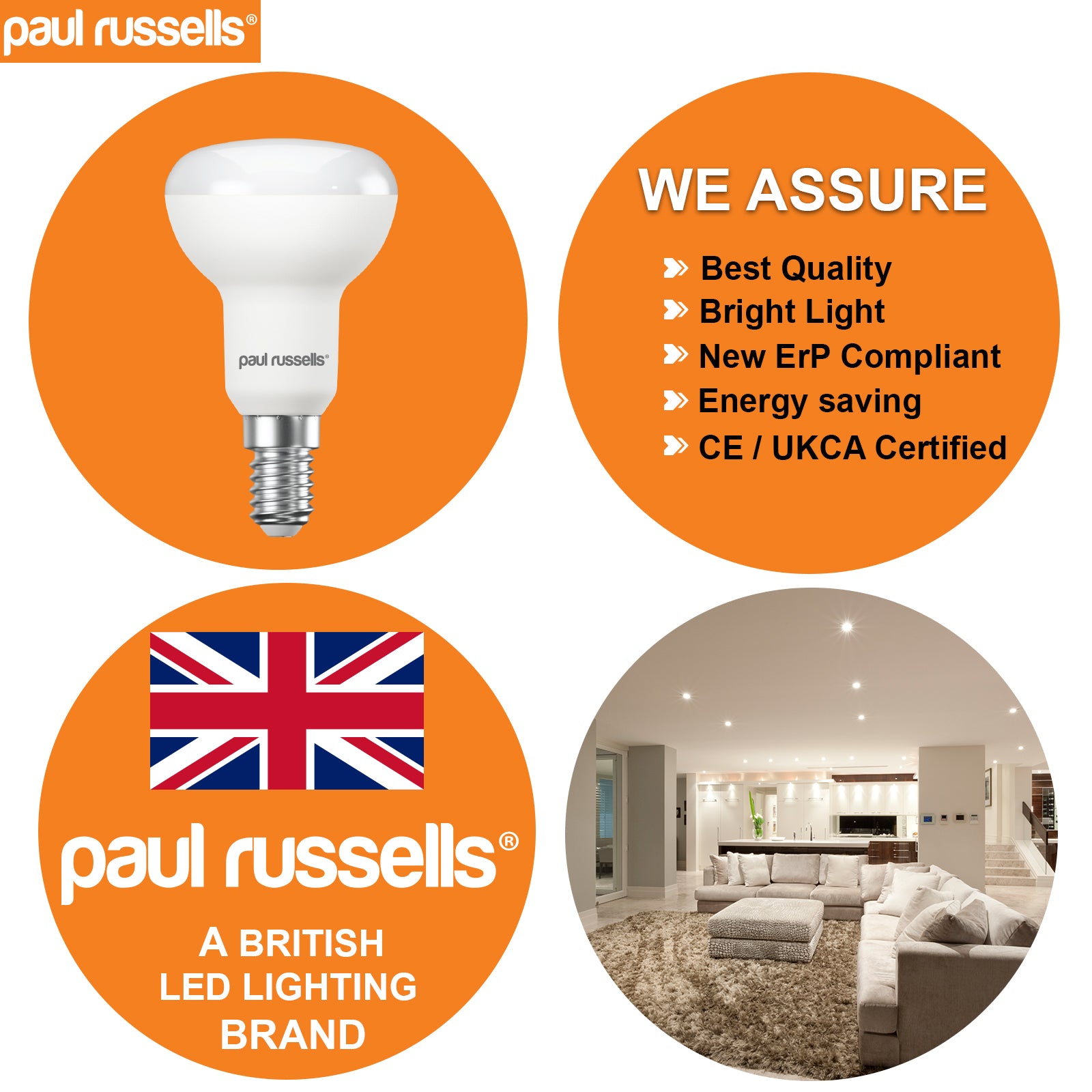 LED Reflector Light Bulbs R50 6W=40W Cool White SES E14 Small Edison Screw
