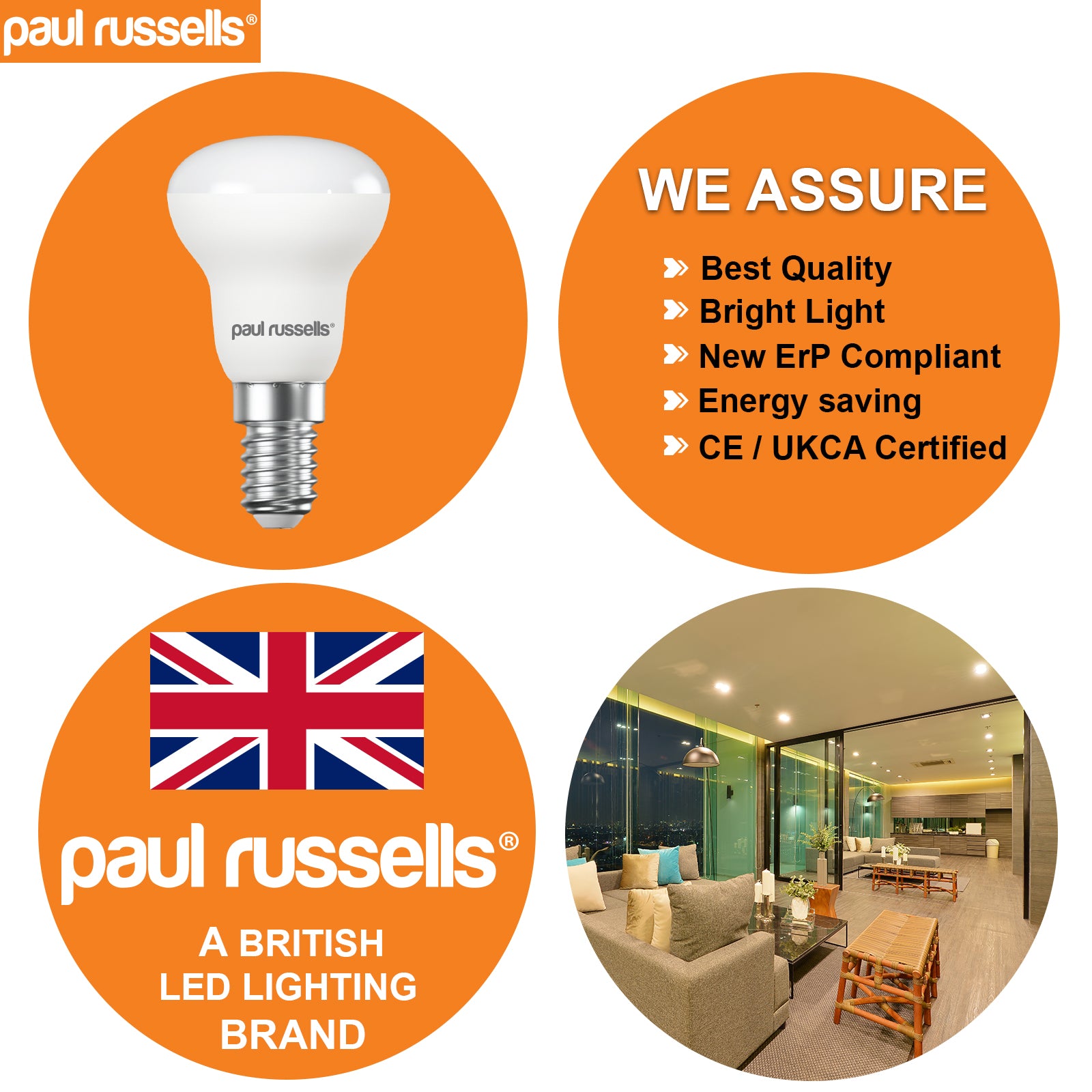 LED Reflector Light Bulbs R39 4.5W=25W Warm White SES E14 Small Edison Screw