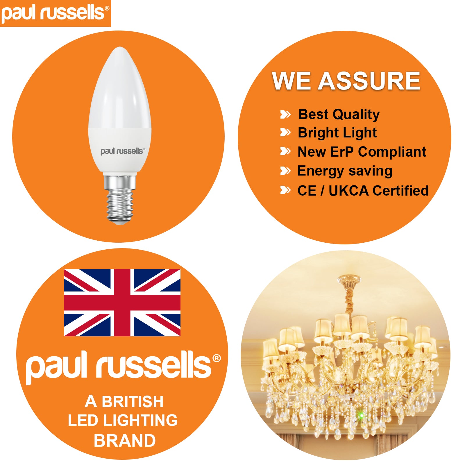 LED Candle 3W=25W Warm White Small Edison Screw SES E14 Bulbs