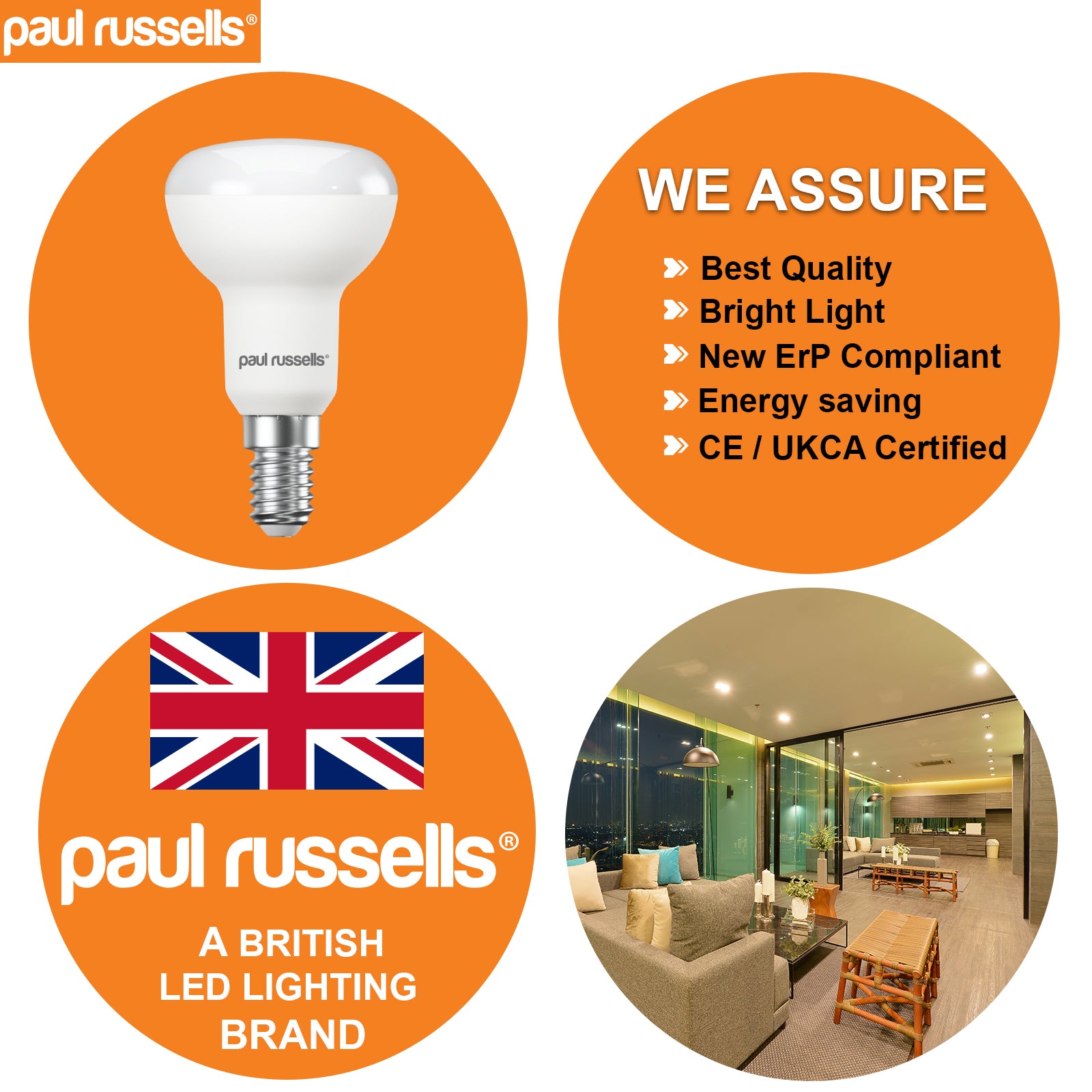 LED Reflector Light Bulbs R50 6W=40W Warm White SES E14 Small Edison Screw