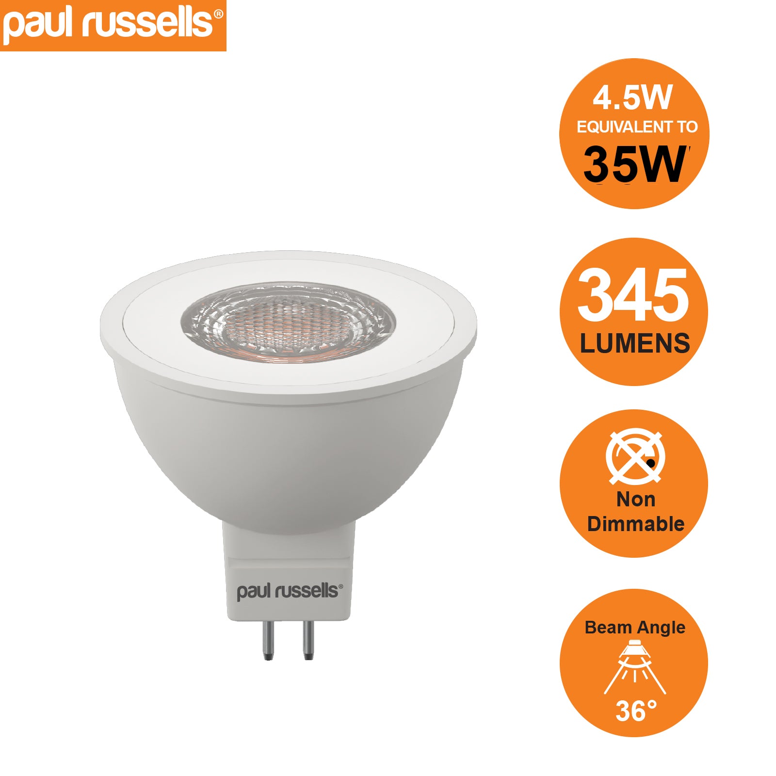 MR16 4.5W=35W LED Spot Light GU5.3 Bulbs Day Light