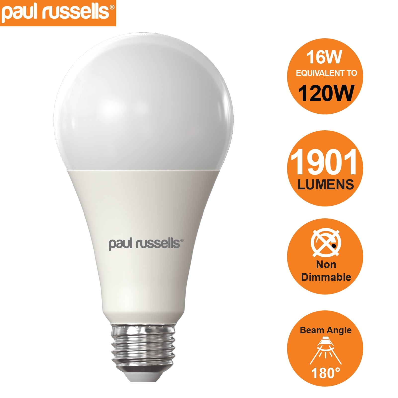 LED GLS 16W=120W Warm White ES E27 Edison Screw Bulbs