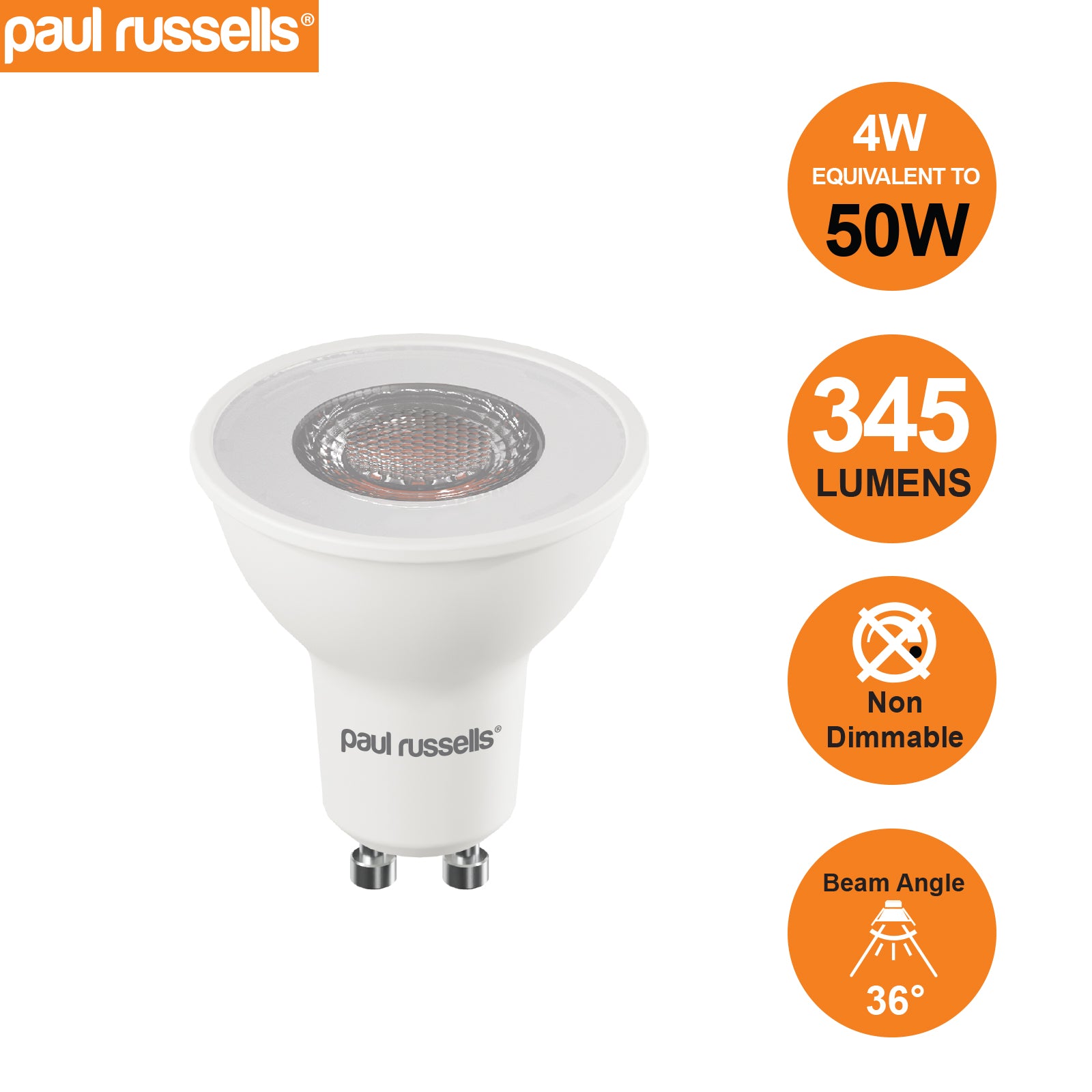 GU10 4W=50W LED Spot Light Bulbs Warm White