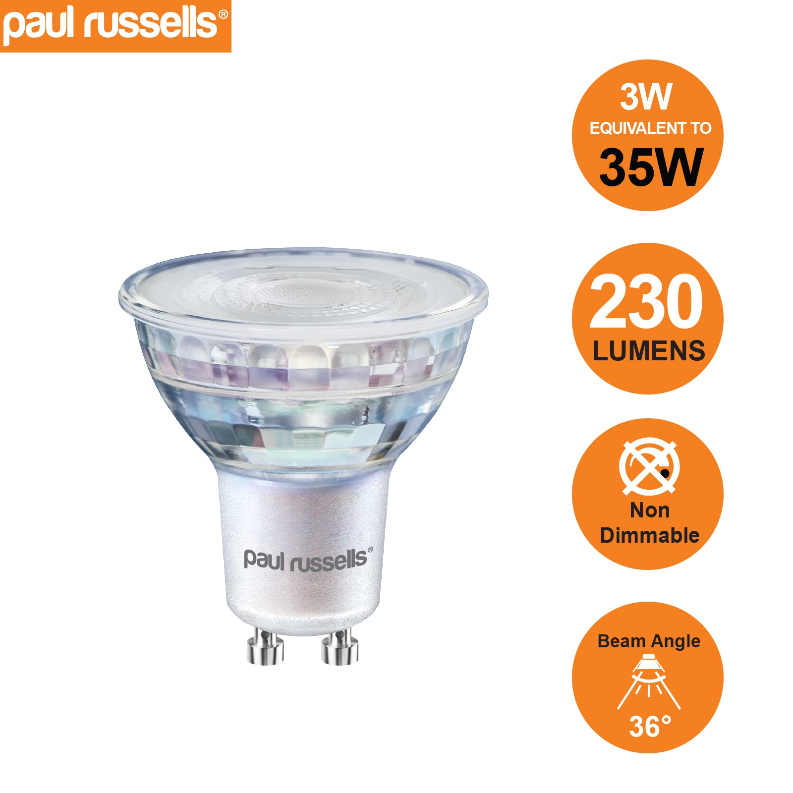 GU10 3W=35W LED Spot Light Bulbs Warm White