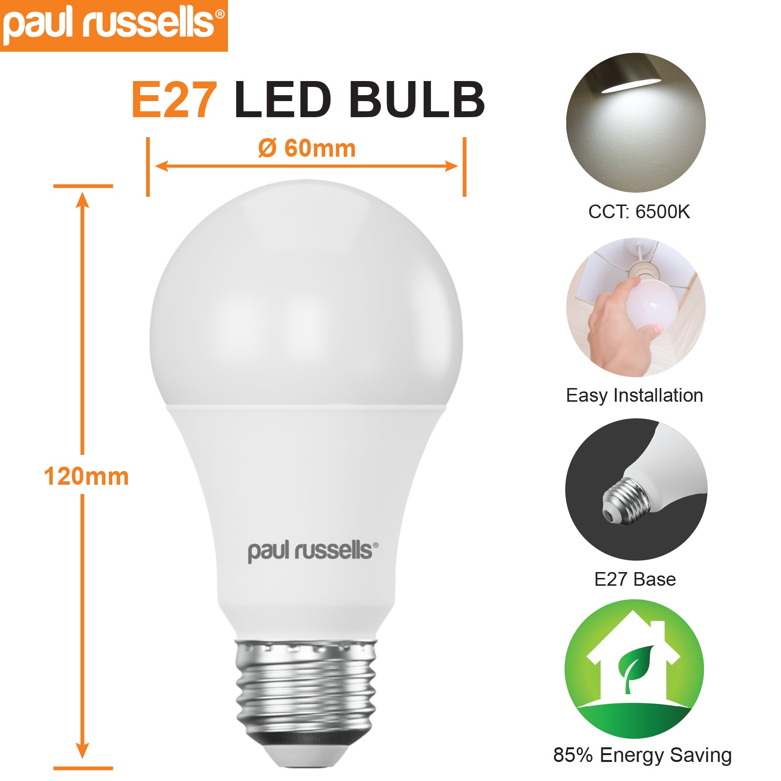 LED GLS 13W=100W Day Light ES E27 Edison Screw Bulbs