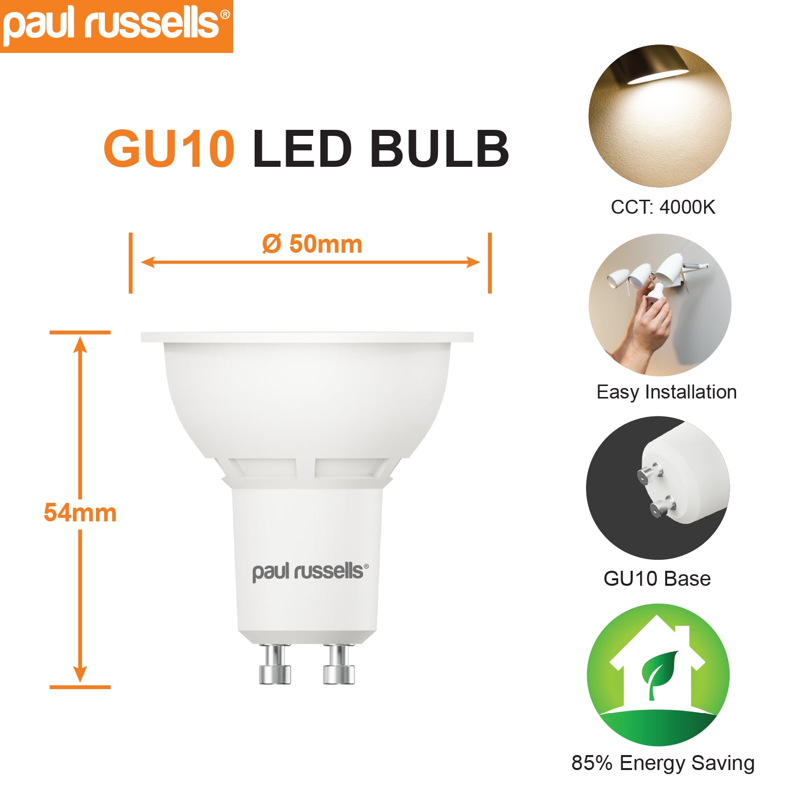 GU10 3W=25W LED Spot Light Bulbs Cool White