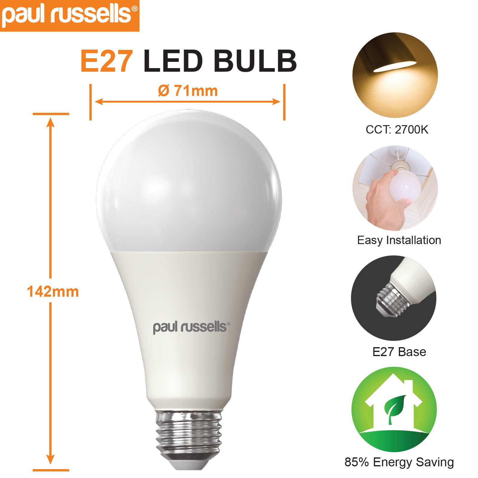 LED GLS 16W=120W Warm White ES E27 Edison Screw Bulbs