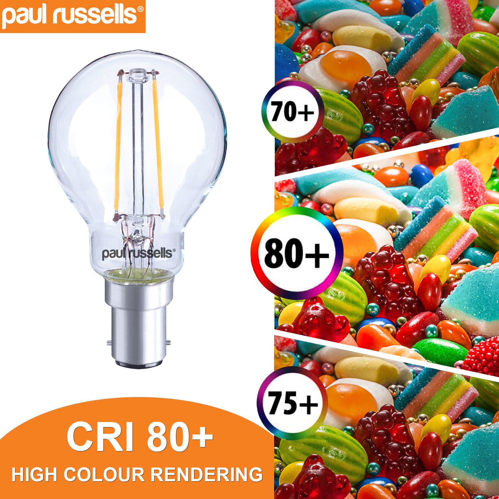 LED Filament GOLF 2.5W=25W Warm White SBC B15 Small Bayonet Cap Bulbs