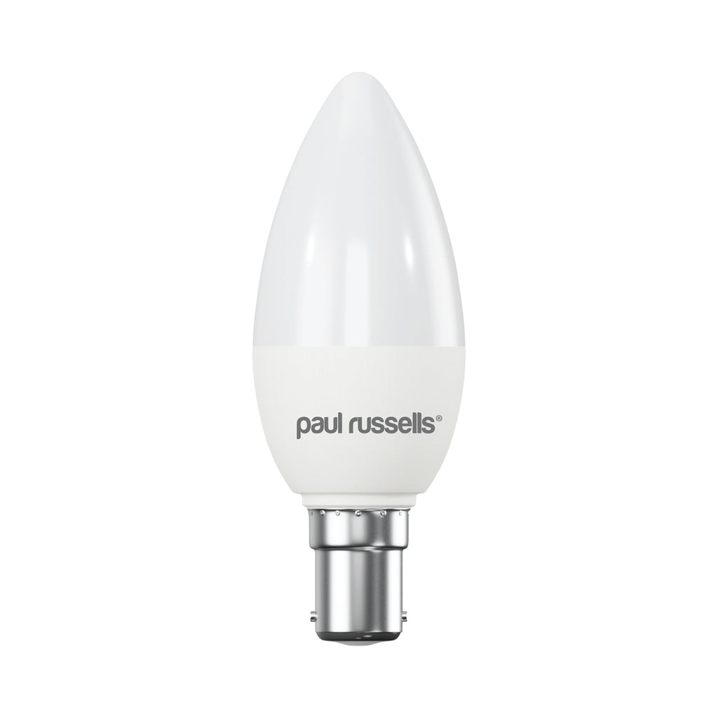 LED Candle 4.9W=40W Warm White Small Bayonet Cap SBC B15 Bulbs