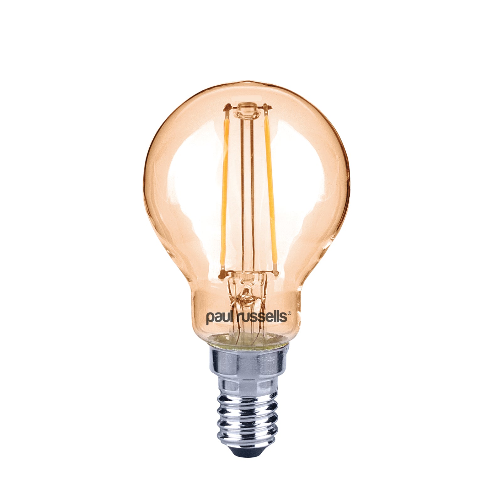 LED Filament Golf Ball 2.5W=20W Extra Warm White Amber 2200K SES E14 Small Edison Screw Bulbs