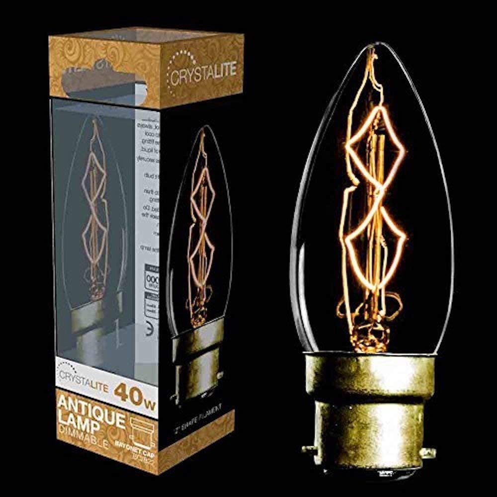 CANDLE 40W Antique Dimmable BC B22 Bayonet Cap Decorative Vintage Light Bulbs