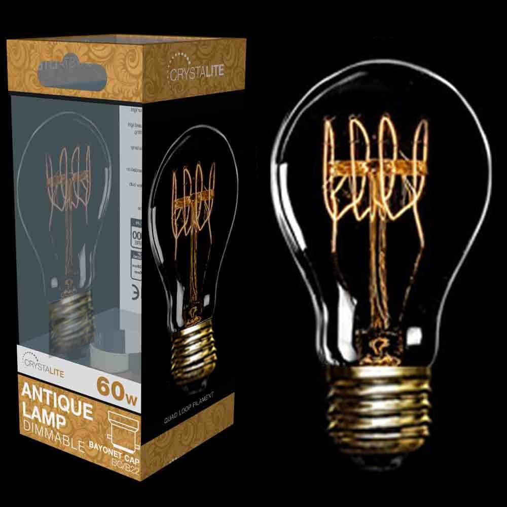 GLS 60W Antique Dimmable ES E27 Edison Screw Vintage Light Bulbs
