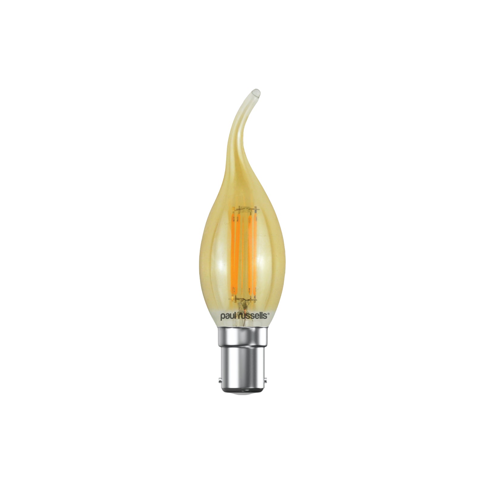 LED Filament Bent Tip Candle 4W=35W Extra Warm White (AMBER) SBC B15 Small Bayonet Cap Bulbs