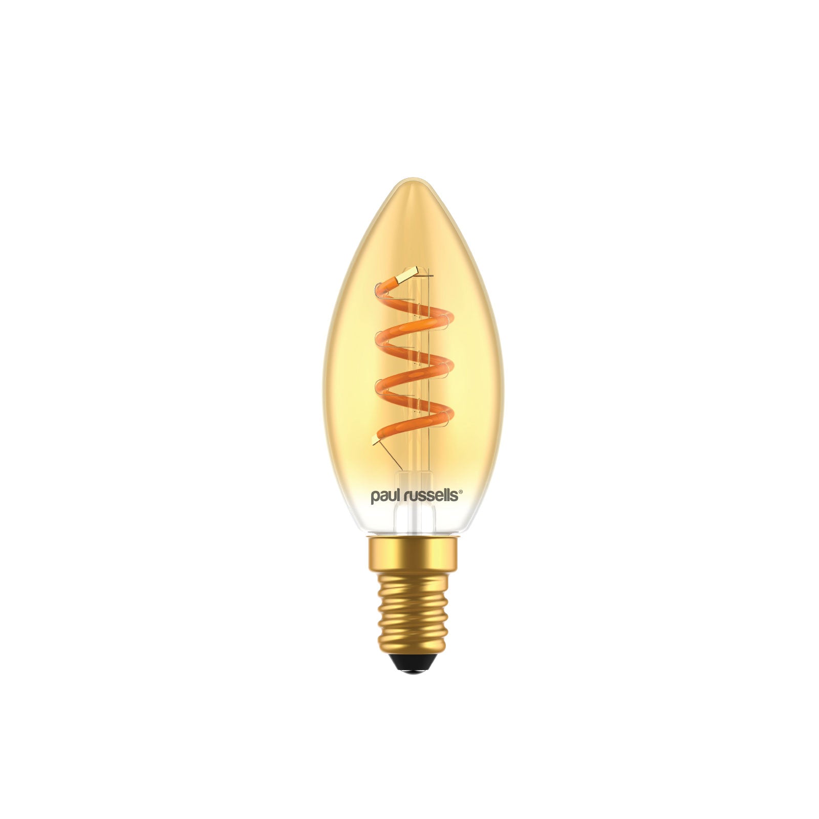 LED Filament Spiral Candle 2.5W=15w Extra Warm White (AMBER) SES E14 Small Edison Screw Decorative Bulbs