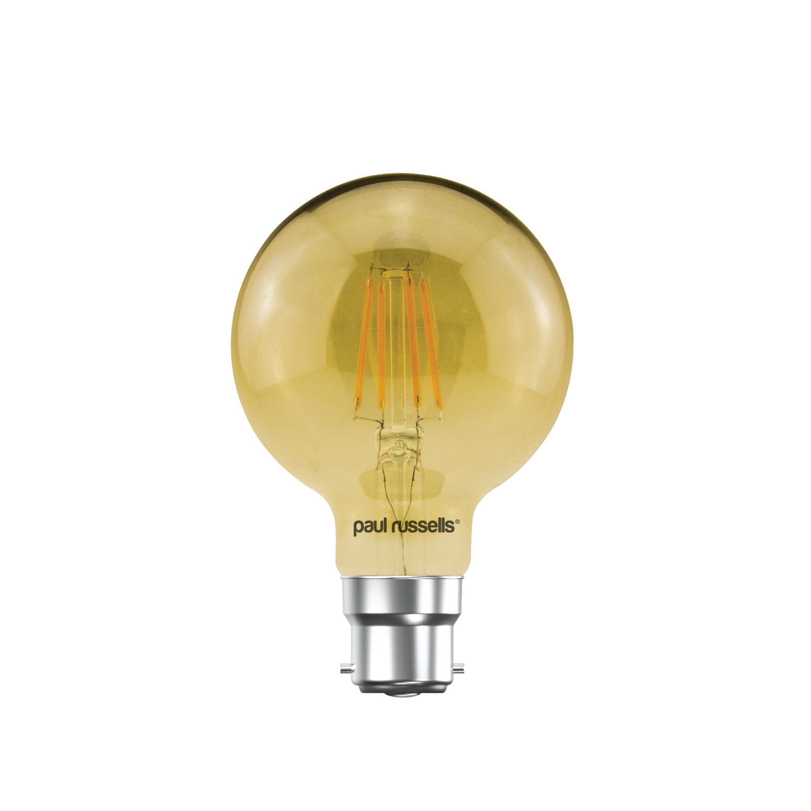 LED Filament G80 4.5W=35W Extra Warm White Amber 2200K BC B22 Bayonet Cap Bulbs