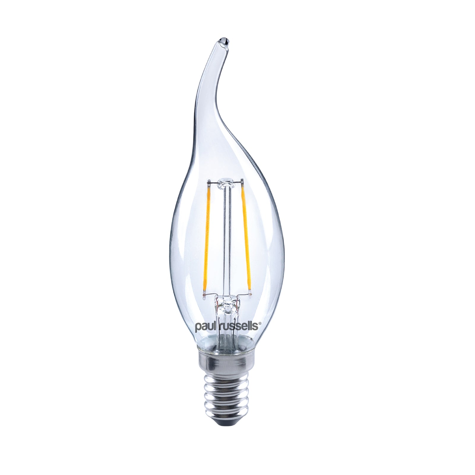 LED Filament Bent Tip Candle 2.5W=25W Warm White 2700K SES E14 Small Edison Screw Bulbs