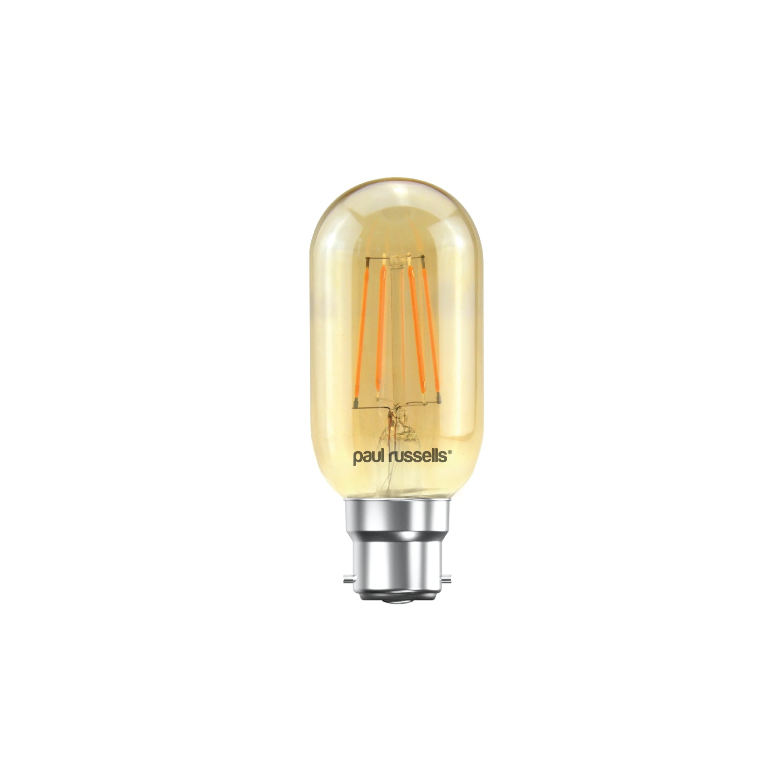 LED Filament T45 4W=35W Extra Warm White Amber 2200K BC B22 Bayonet Cap Bulbs