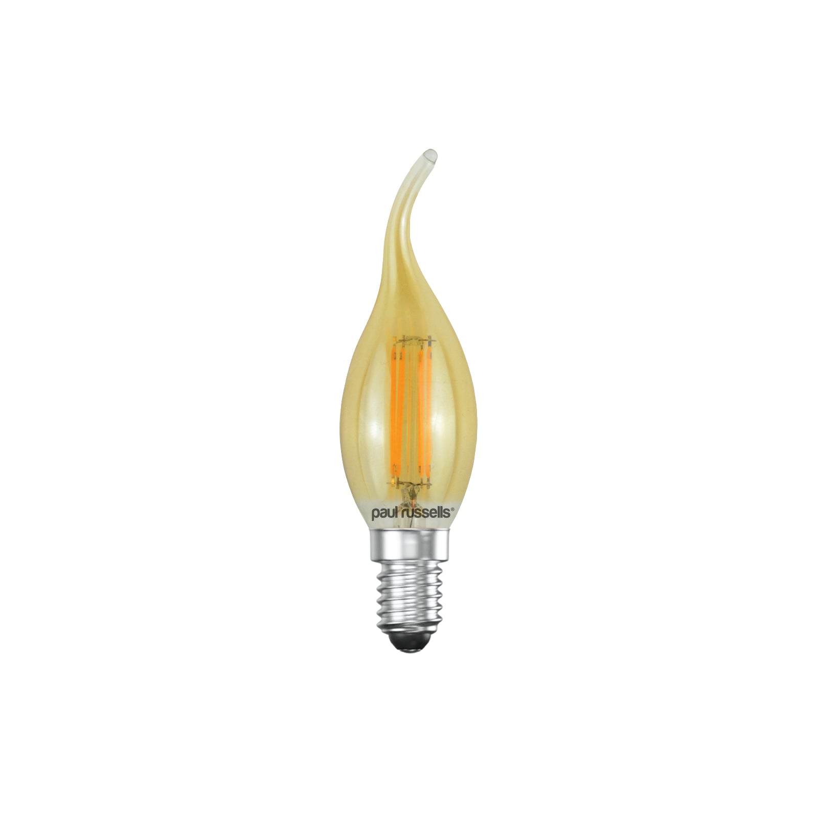 LED Filament Bent Tip Candle 4.5W=35W Extra Warm White (Amber) SES E14 Small Edison Screw Bulbs