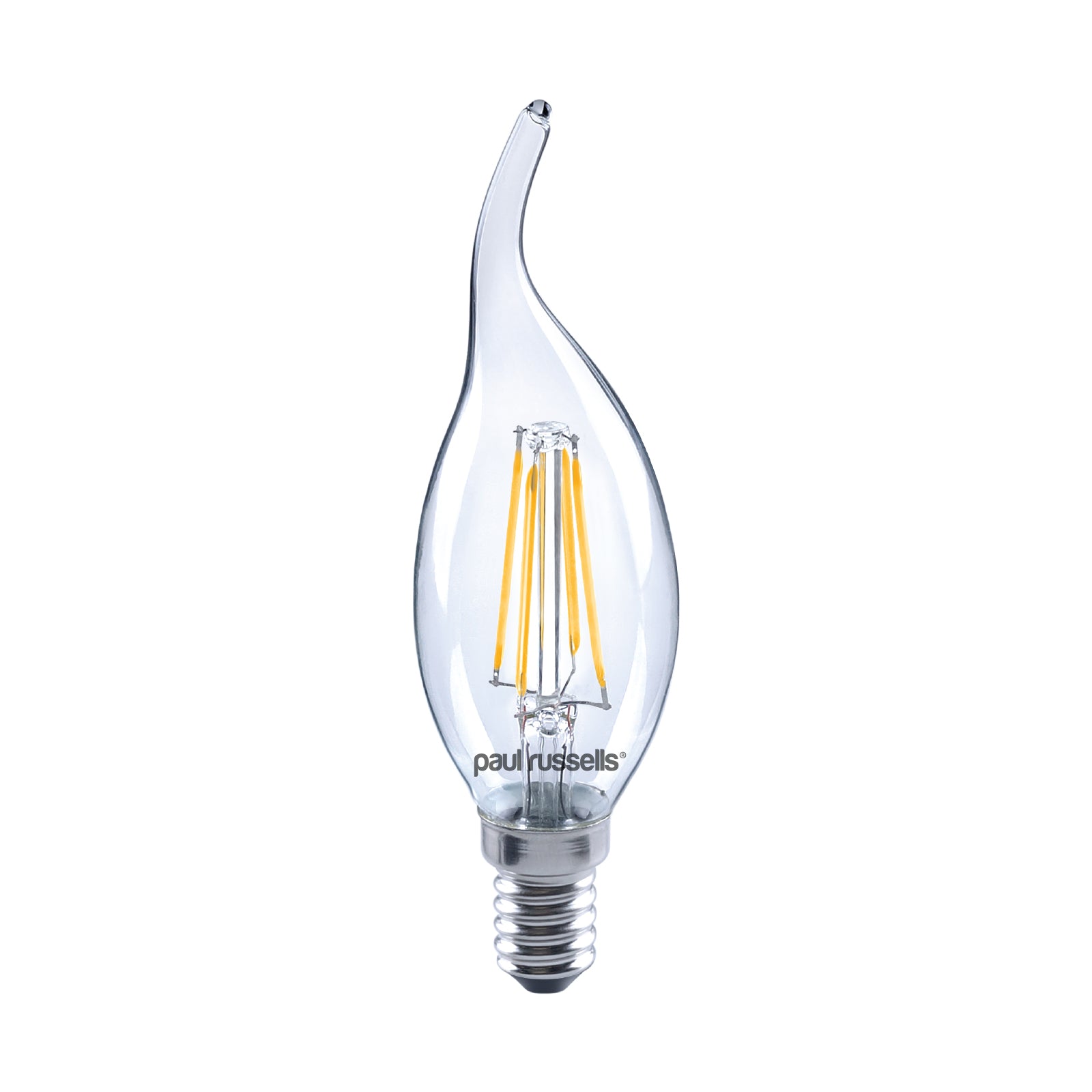 LED Filament Bent Tip Candle 4.5W=40W Warm White 2700K SES E14 Small Edison Screw Bulbs