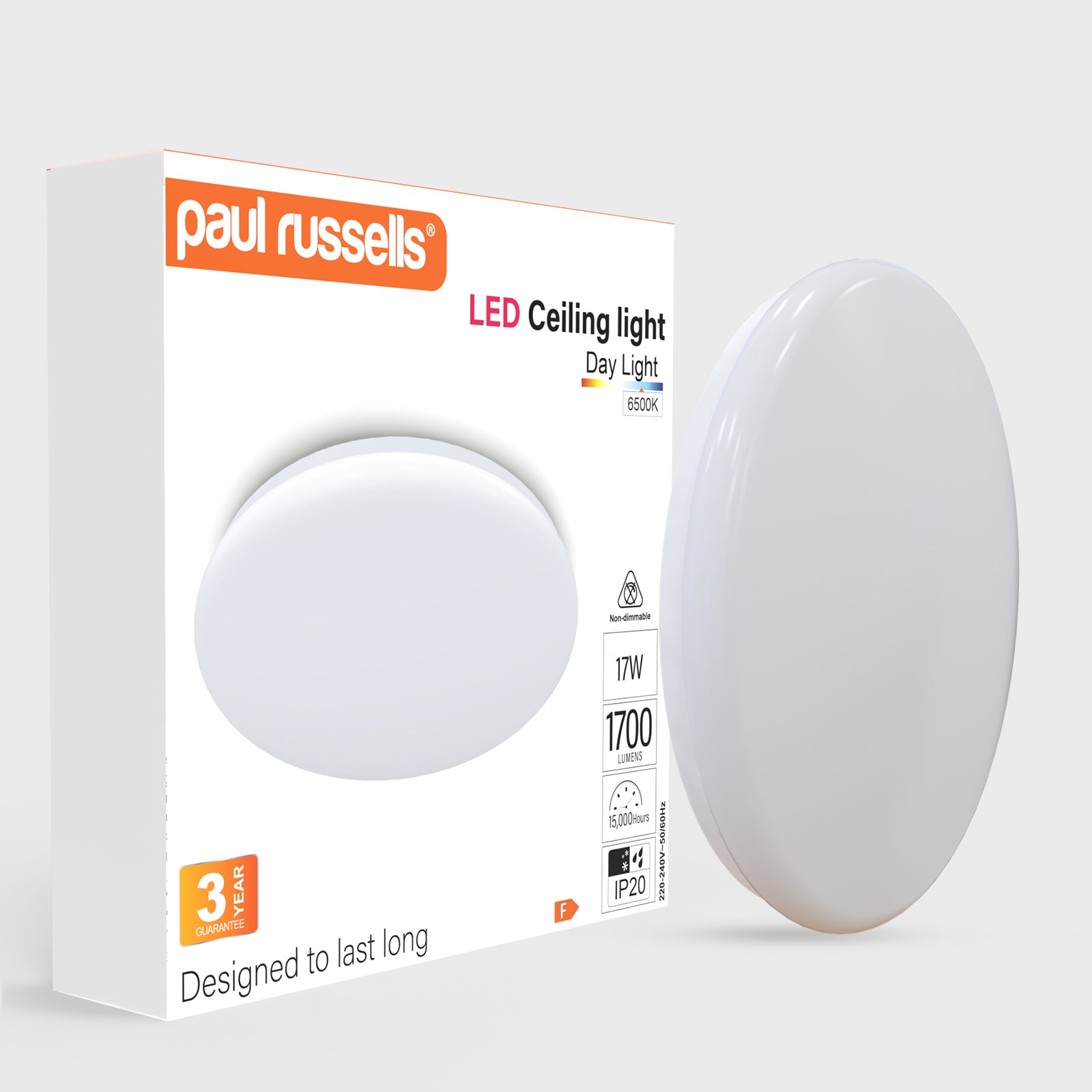 17W, LED Round Ceiling Downlights, 100W Equivalent, IP20, 1700 Lumens, 6500K Day Light, Non-Dimmable Panel Spotlights