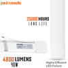 40W LED Batten Light, 4ft Ceiling Fitting Tube Light, 4800 Lumen, 6500K Day Light, Fluorescent Lighting Replacement5