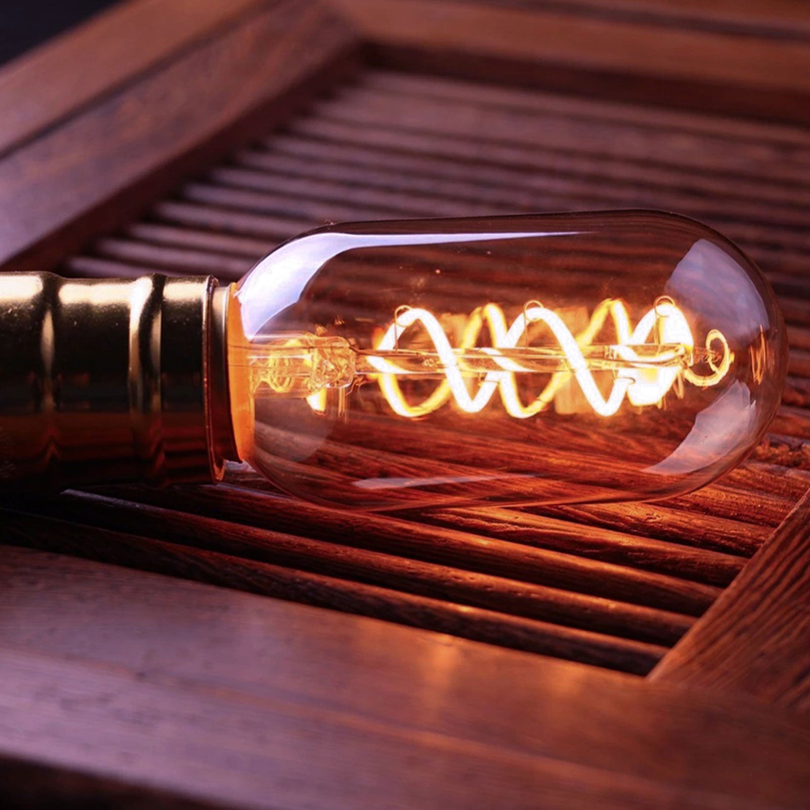 LED Filament Spiral T45 4W=25w Extra Warm White (AMBER) ES E27 Edison Screw Decorative Bulbs