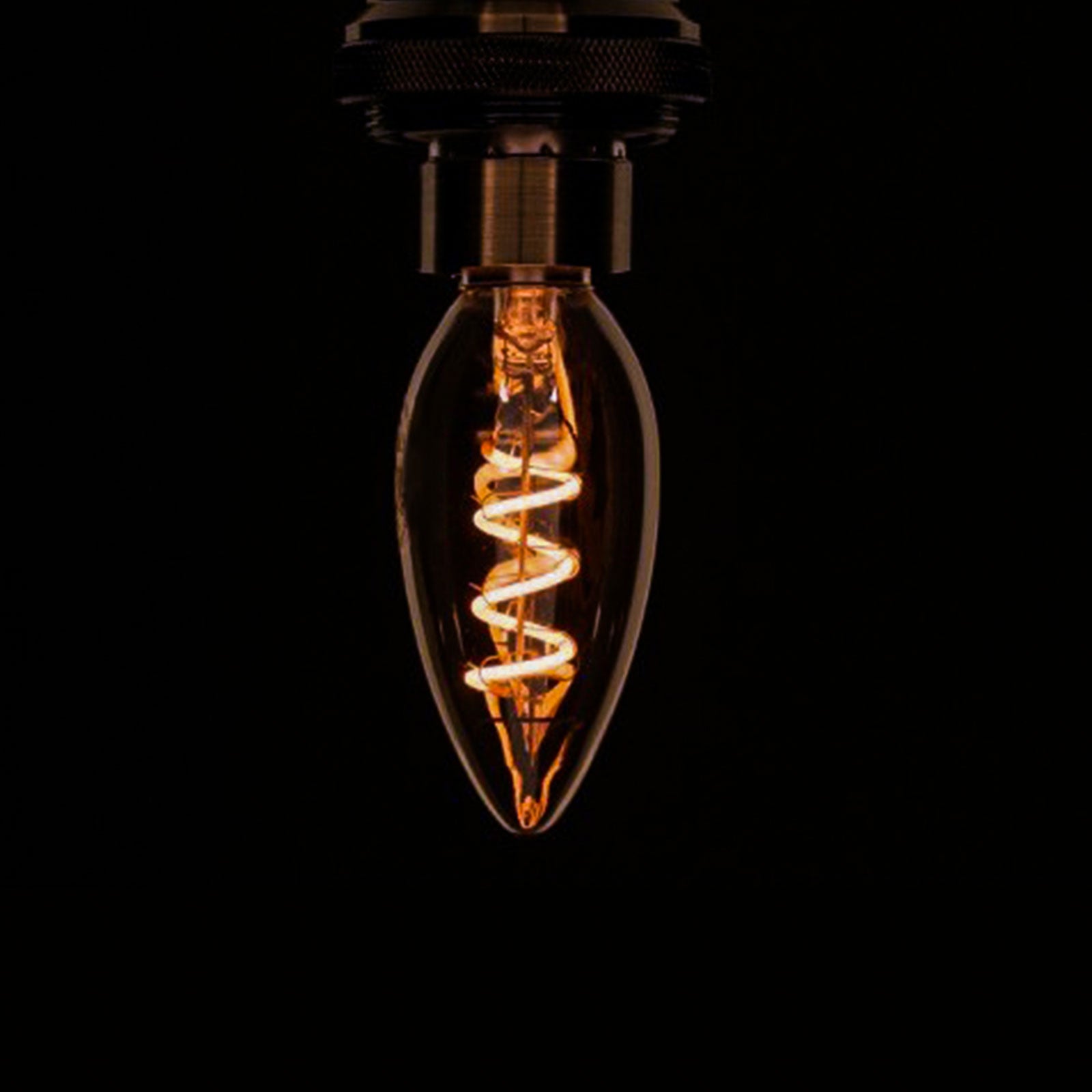 LED Filament Spiral Candle 2.5W=15w Extra Warm White (AMBER) SES E14 Small Edison Screw Decorative Bulbs